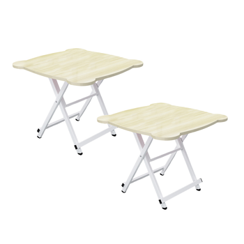 2X White Minimalist Cat Ear Folding Table Indoor Outdoor Portable Stall Desk Home Decor image