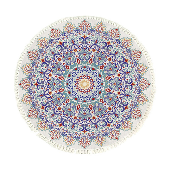 120cm Mandala Area Rug for Living Room Lounge, Bedroom, Anti-slip Doormat, Home Decor image