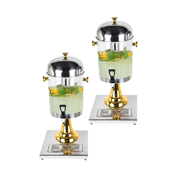 2X Single 8L Stainless Steel Dispenser Beverage Juicer Transparent Commercial Drink Container Jug image