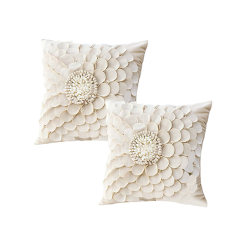 2X 45cm Pillow Sunflower Cover 100% Cotton Covers Linen Case Cushion Throw Pillow image