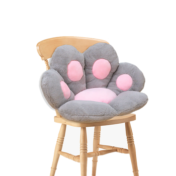 Grey Paw Shape Cushion Warm Lazy Sofa Decorative Pillow Backseat Plush Mat Home Decor image