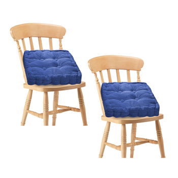 2X Blue Square Cushion Soft Leaning Plush Backrest Throw Seat Pillow Home Office Decor image