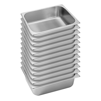 12X Gastronorm GN Pan Full Size 1/2 GN Pan 10cm Deep Stainless Steel Tray image