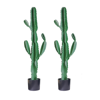 2X 120cm Green Artificial Indoor Cactus Tree Fake Plant Simulation Decorative 6 Heads image