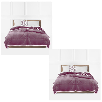 2X Light Purple Throw Blanket Warm Cozy Double Sided Thick Flannel Coverlet Fleece Bed Sofa Comforter image