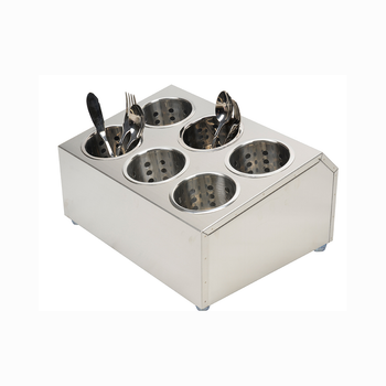 18/10 Stainless Steel Commercial Conical Utensils Cutlery Holder with 6 Holes image