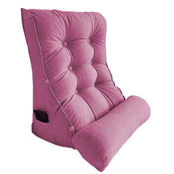60cm Magenta Triangular Wedge Lumbar Pillow Headboard Backrest Sofa Bed Cushion Home Decor image