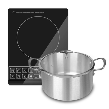 Electric Smart Induction Cooktop and 28cm Stainless Steel Induction Casserole Cookware image