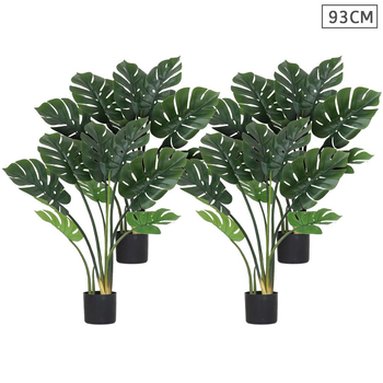 4X 93cm Artificial Indoor Potted Turtle Back Fake Decoration Tree Flower Pot Plant image