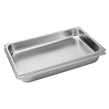 2X Gastronorm GN Pan Full Size 1/1 GN Pan 6.5cm Deep Stainless Steel Tray image