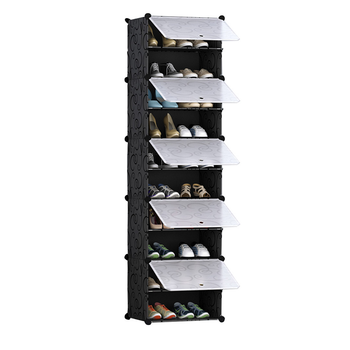 10 Tier Shoe Rack Organizer Sneaker Footwear Storage Stackable Stand Cabinet Portable Wardrobe with Cover image