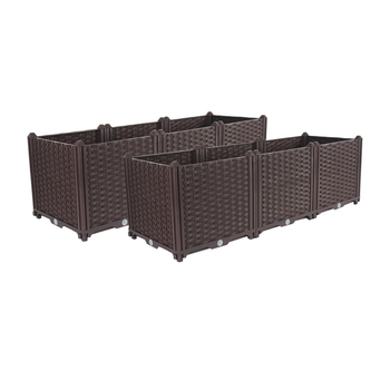 2X 120cm Raised Planter Box Vegetable Herb Flower Outdoor Plastic Plants Garden Bed Deepen image