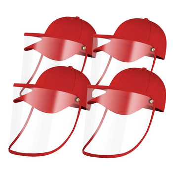 4X Outdoor Protection Hat Anti-Fog Pollution Dust Protective Cap Full Face HD Shield Cover Kids Red image