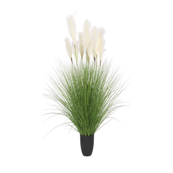 110cm Artificial Indoor Potted Reed Bulrush Grass Tree Fake Plant Simulation Decorative image