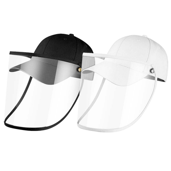 2X Outdoor Protection Hat Anti-Fog Pollution Dust Protective Cap Full Face HD Shield Cover Adult Black/White image