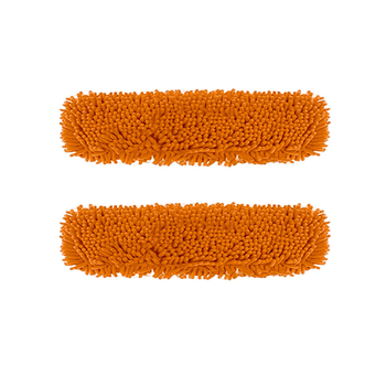 2X 60x12 Orange Microfiber Flat Mop Floor Cleaning Pads Rotating Dust Remover image