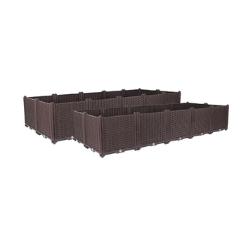 2X 200cm Raised Planter Box Vegetable Herb Flower Outdoor Plastic Plants Garden Bed Deepen image