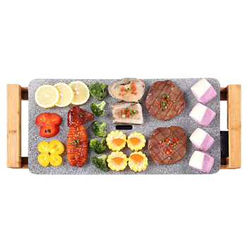 Electric Ceramic BBQ Grill Non-stick Surface Hot Plate for Indoor & Outdoor Stone image