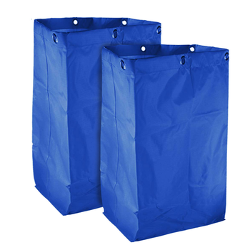 2X Oxford Waterproof Reusable Janitor Housekeeping Cart Replacement Bag Blue image