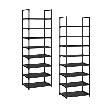 2X 8 Tier Shoe Storage Shelf Space-Saving Caddy Rack Organiser with Handle image