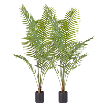 2X 180cm Green Artificial Indoor Rogue Areca Palm Tree Fake Tropical Plant Home Office Decor image