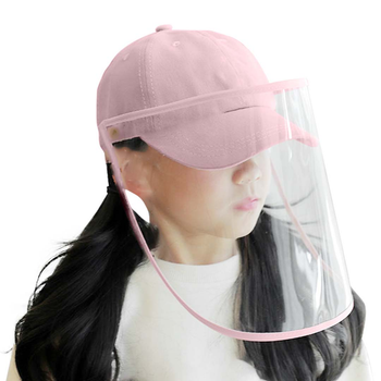 Outdoor Protection Hat Anti-Fog Pollution Dust Protective Cap Full Face HD Shield Cover Kids Pink image