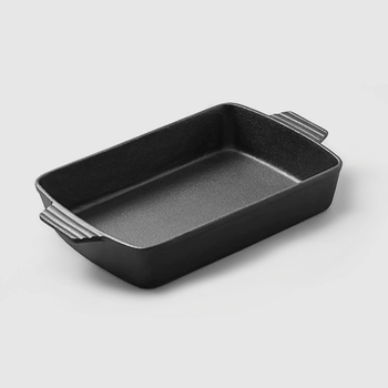33cm Cast Iron Rectangle Bread Cake Baking Dish Lasagna Roasting Pan image