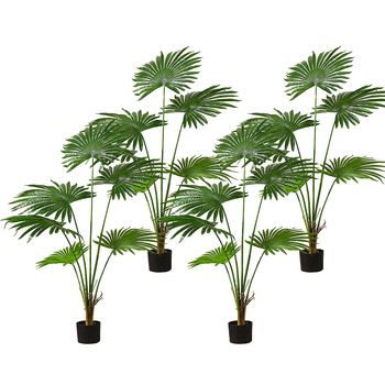 4X 120cm Artificial Natural Green Fan Palm Tree Fake Tropical Indoor Plant Home Office Decor image