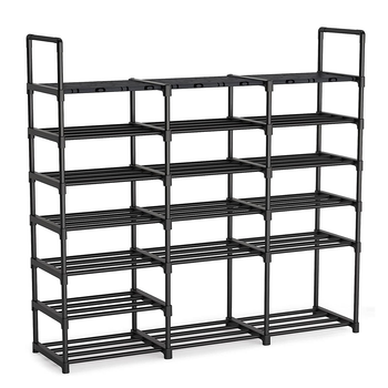 19-Shelf Tier Shoe Storage Shelf Space-Saving Caddy Rack Organiser with Handle image