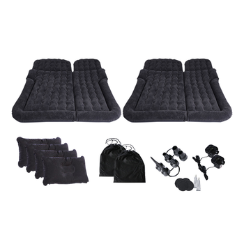 2X Black Inflatable Car Boot Mattress Portable Camping Air Bed Travel Sleeping Essentials image