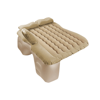 Beige Ripple Inflatable Car Mattress Portable Camping Air Bed Travel Sleeping Kit Essentials image