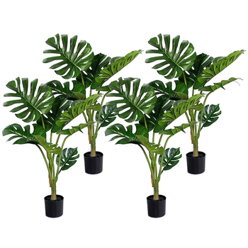 4X 120cm Artificial Green Indoor Turtle Back Fake Decoration Tree Flower Pot Plant image