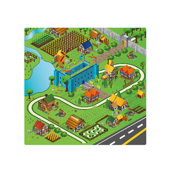 2X 120cm Kids Rug Street Map Play Mat, Educational Baby Theme Park Area Rugs image