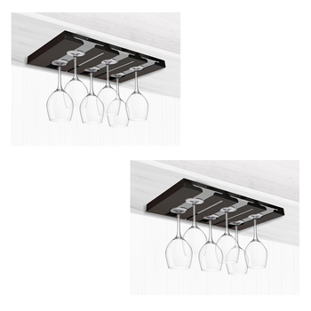 2X 34cm Wine Glass Holder Hanging Stemware Storage Organiser Kitchen Bar Restaurant Decoration image