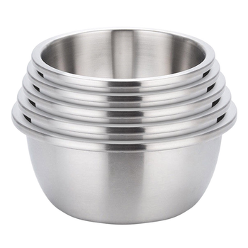 5Pcs Deepen Matte Stainless Steel Stackable Baking Washing Mixing Bowls Set Food Storage Basin image