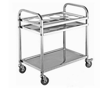 2 Tier Stainless Steel 8 Compartment Kitchen Seasoning Car Service Trolley Condiment Holder Cart Spice Bowl image