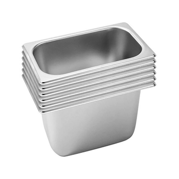 6X Gastronorm GN Pan Full Size 1/3 GN Pan 20cm Deep Stainless Steel Tray image