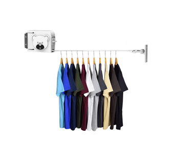 160mm Wall-Mounted Clothes Line Dry Rack Retractable Space-Saving Foldable Hanger White image