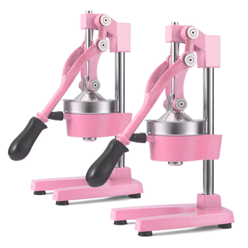 2X Commercial Manual Juicer Hand Press Juice Extractor Squeezer Orange Citrus Pink image