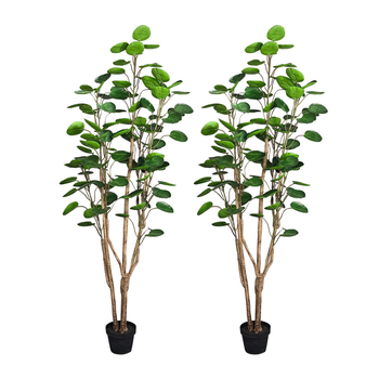2X 150cm Plastic Potted Polyscias Scutellaria Plant Home Garden Artificial Tree, Home Decor image