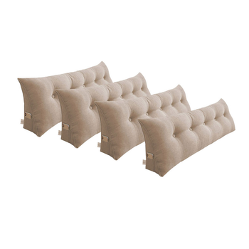 4X 120cm Beige Triangular Wedge Bed Pillow Headboard Backrest Bedside Tatami Cushion Home Decor image
