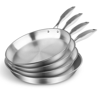 4X Stainless Steel Fry Pan Frying Pan Top Grade Induction Skillet Cooking FryPan image
