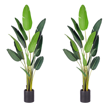 2X 220cm Artificial Giant Green Birds of Paradise Tree Fake Tropical Indoor Plant Home Office Decor image