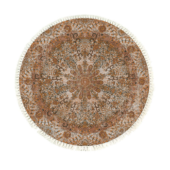 120cm Mandala Pattern Circle Area Rugs for Living Room Lounge, Anti-slip Doormat, Home Decor image