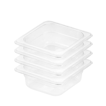 65mm Clear Gastronorm GN Pan 1/6 Food Tray Storage Bundle of 4 image