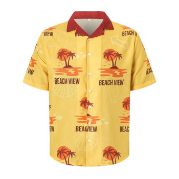 Men's Sublimated Imitation Cotton Cuban Collar Shirt image