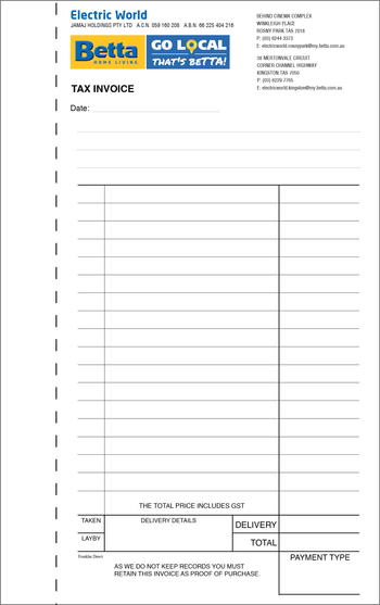 Betta Home Living - Tax Invoice Book image