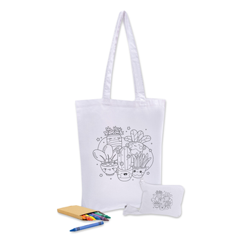 Colouring Foldable Calico Bag image