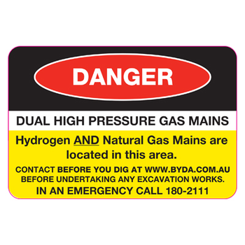 Danger - Dual High Pressure Gas Mains Plate image