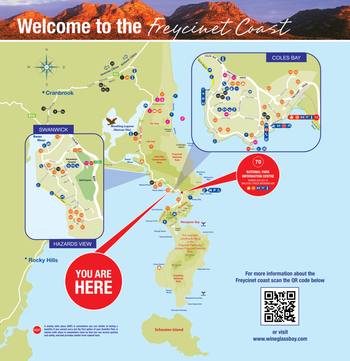 Freycinet - Coles Bay Road / Esplanade (Map) Corflute image